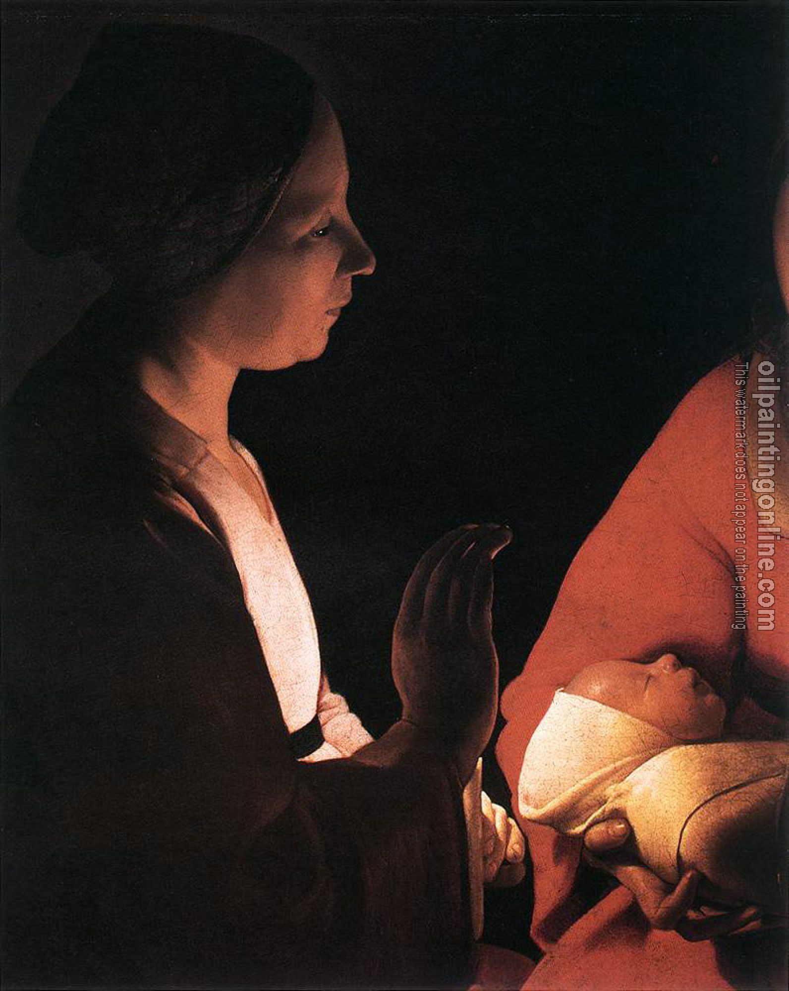 Georges de La Tour - The New born detail